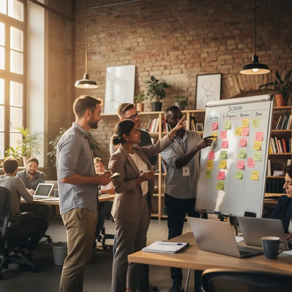 Ein Laptop zeigt eine Online-Kursplattform für Projektmanagement-Zertifikate.