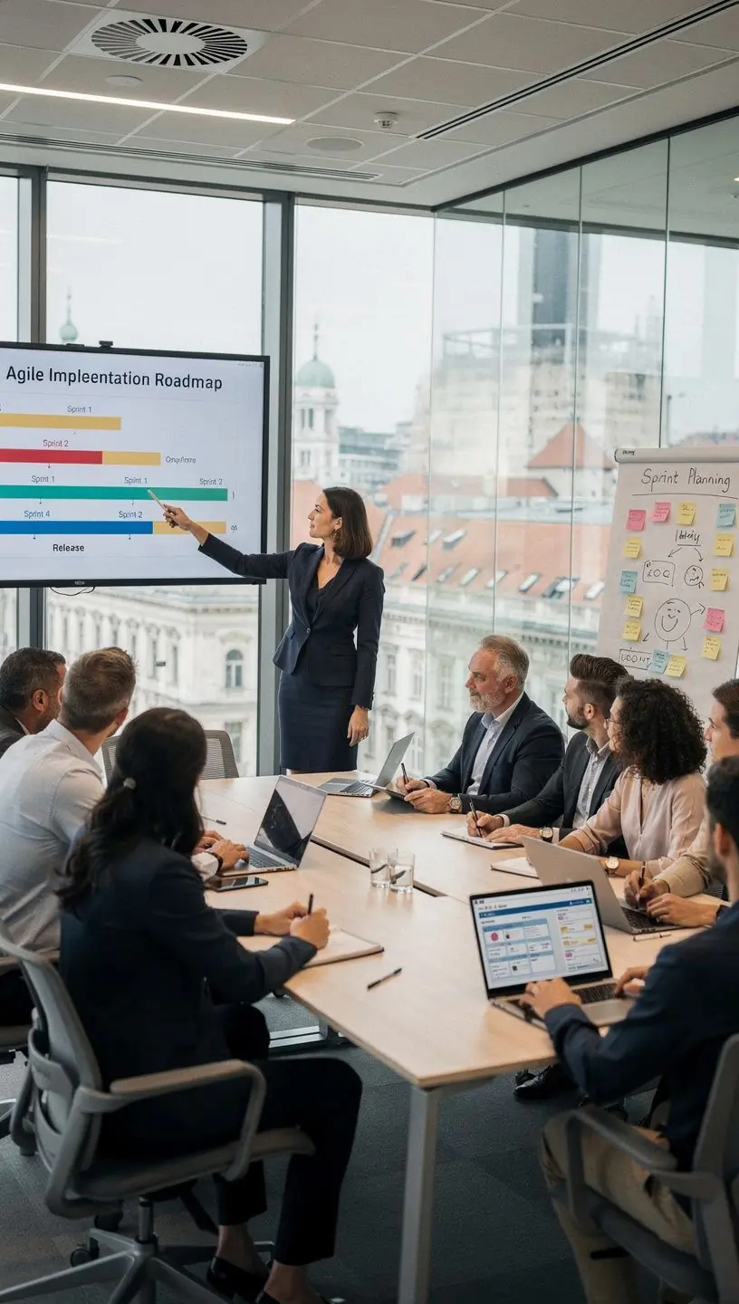 Ein Laptop zeigt eine Online-Kursplattform für Projektmanagement-Zertifikate.